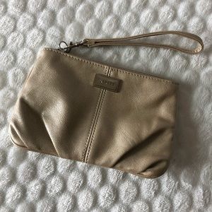 Express Leather Gold Wristlet Clutch Vegan